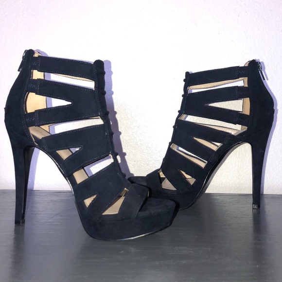 Nine West Shoes - Nine West Dark Blue Suade Heels Size 6